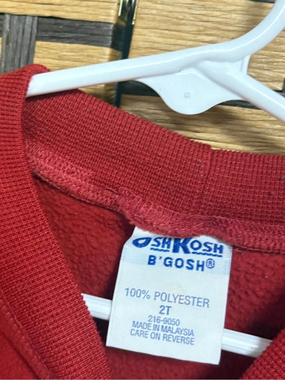Osh kosh red fleece airplane sweatshirt size 2T